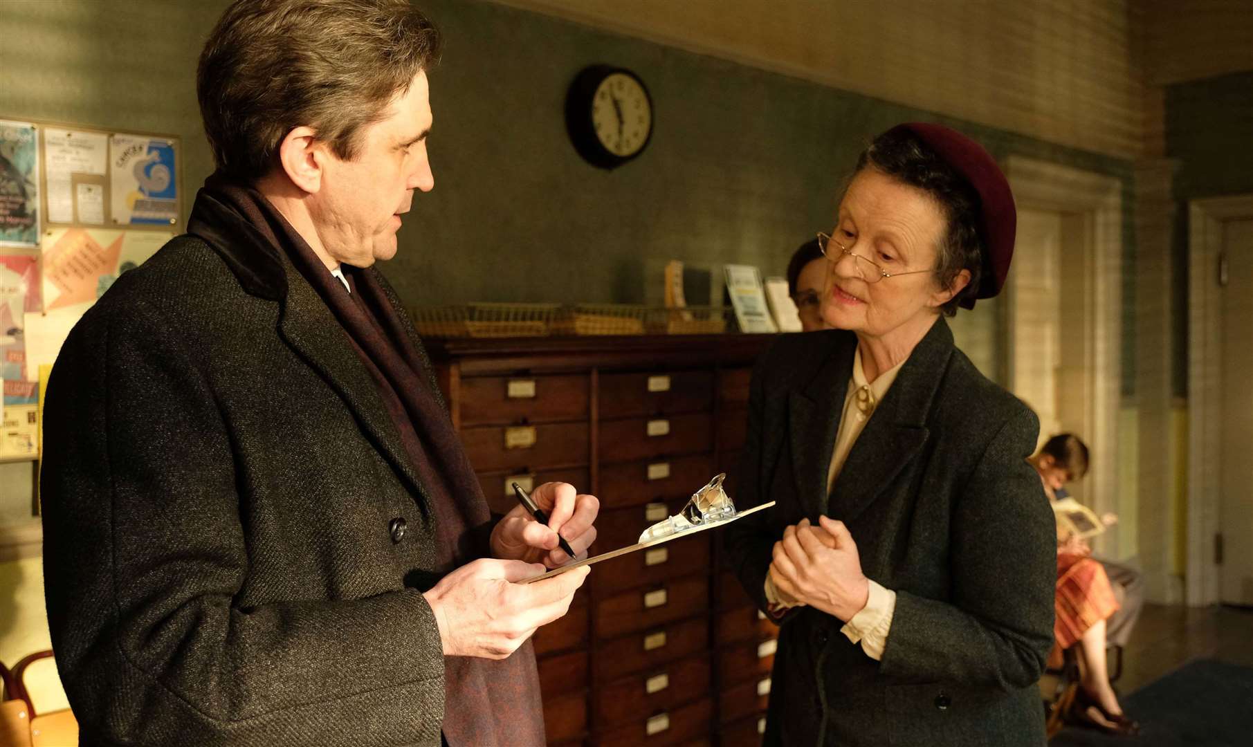 Stephen McGann as Dr Patrick Turner and Georgie Glen as Miss Higgins in the new series of Call the Midwife. Picture: PA Photo/BBC/Neal Street Productions/Ollie Upton