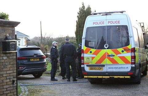 Officers outside one property in Biggin Hill. Picture: UKnip