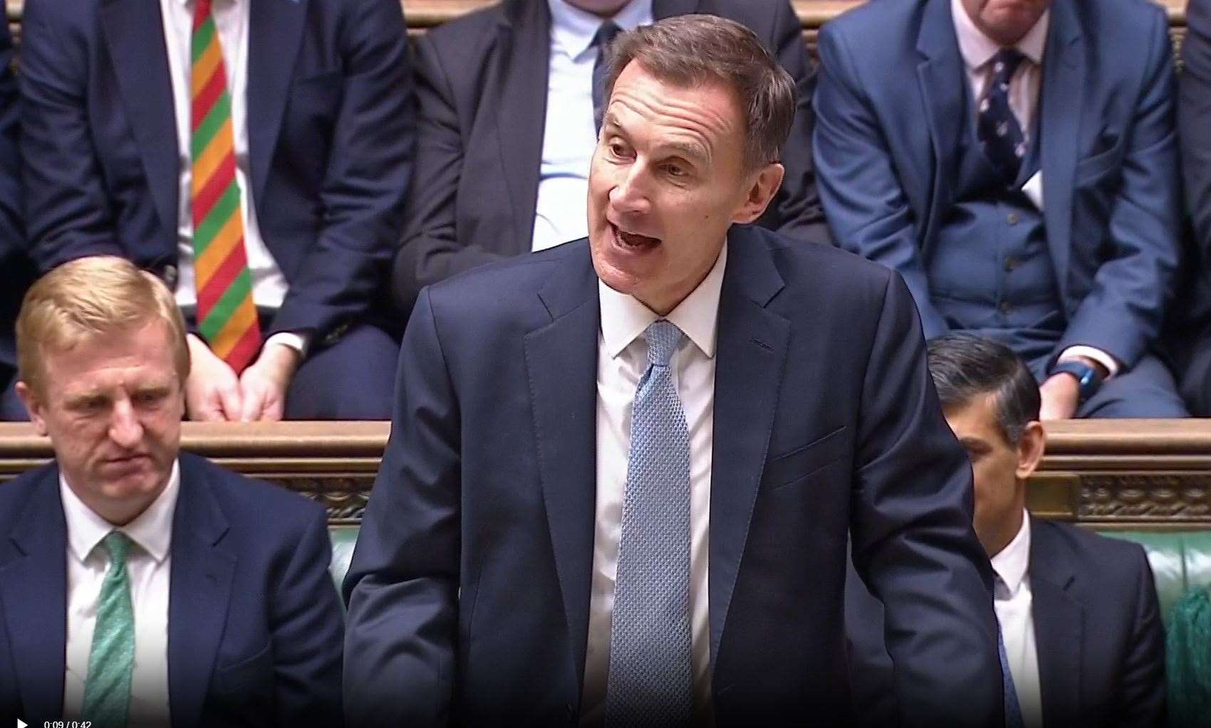 Jeremy Hunt delivering his Budget to the House of Commons (House of Commons/UK Parliament)