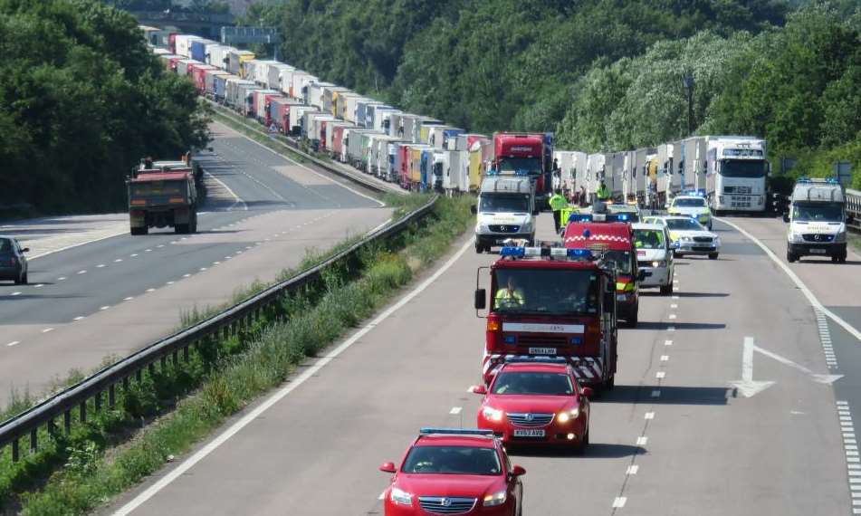 Operation Stack in force on the M20 Picture courtesy: Andy Clark