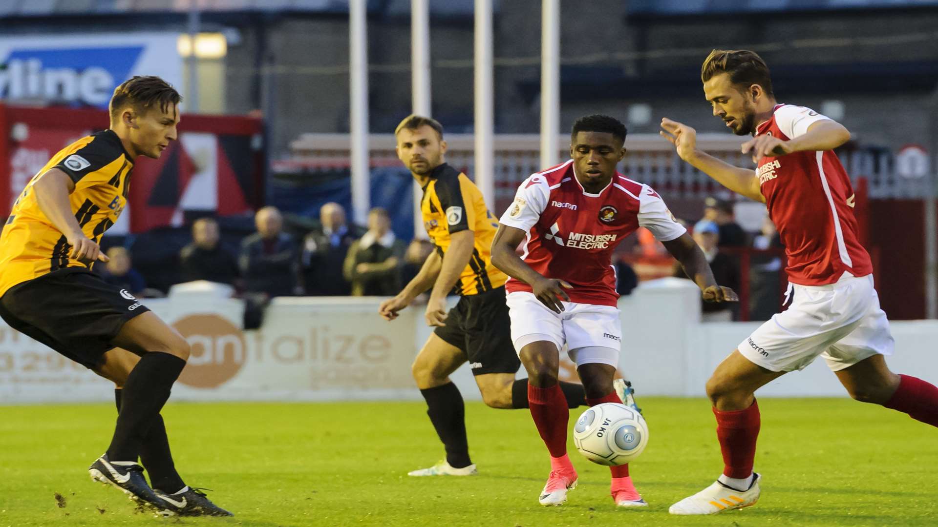Jack Powell on the ball for Ebbsfleet against Maidstone Picture: Andy Payton