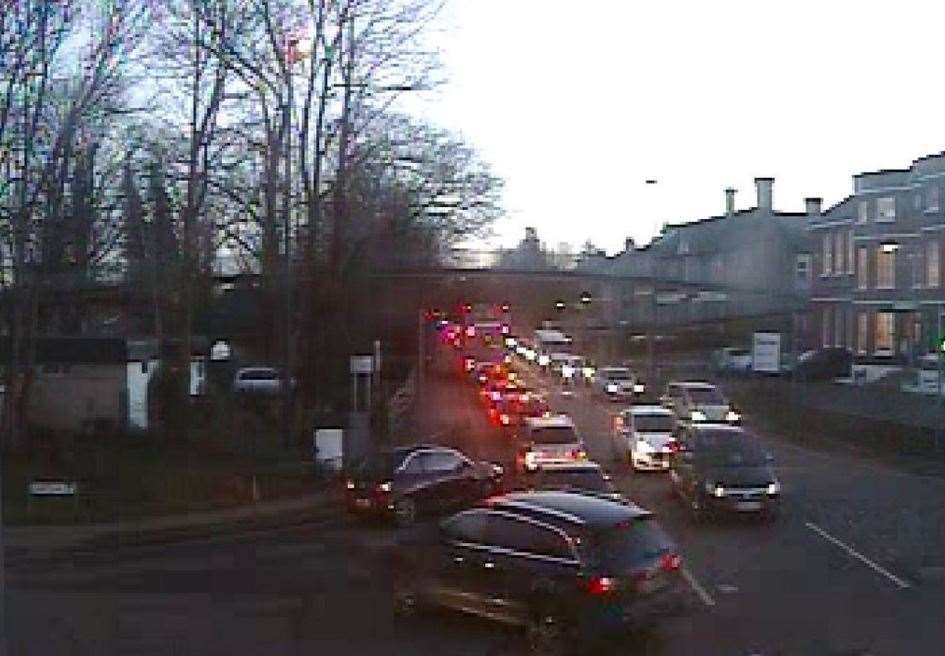 Traffic on A20 London Road - picture: KCC Highways