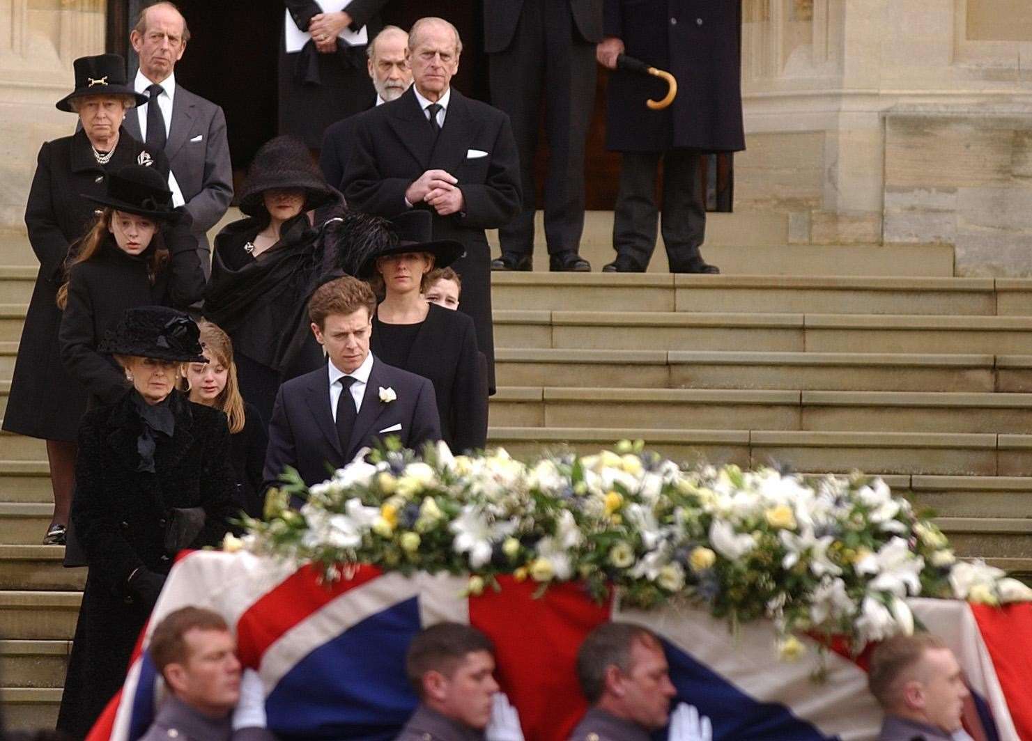 Princess Alexandra follows the coffin of her husband Sir Angus Ogilvy (Kirsty Wigglesworth/WPA Rota/PA)
