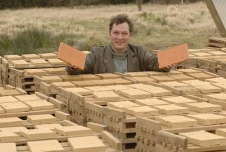 Architest Richard Hawkes with the materials to make his dream home