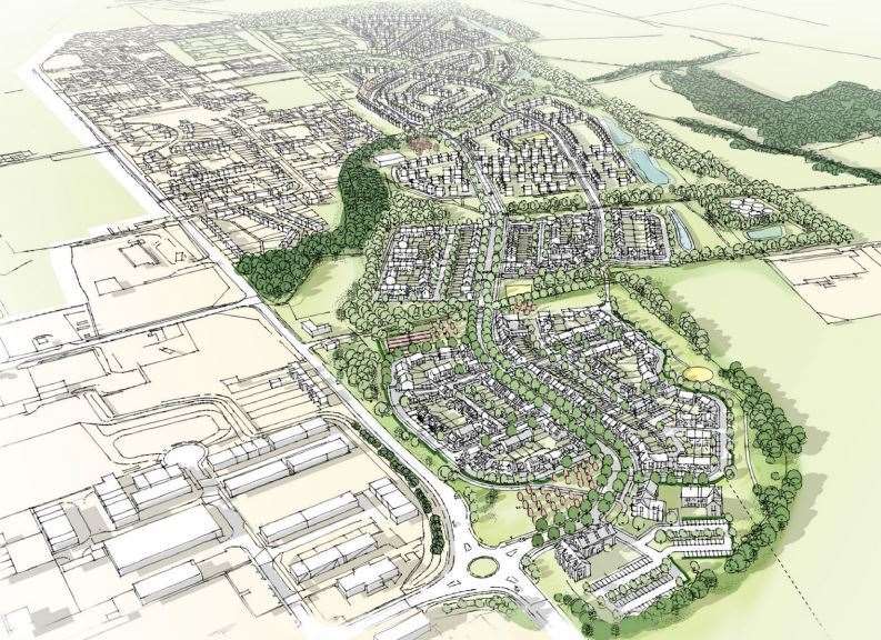 An artist's impression of the planned development in Hersden, near Canterbury