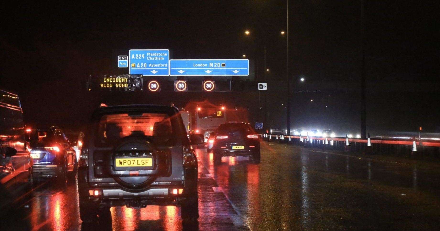 Traffic has built up due to it being closed because of repairs to a lamp post. Picture: UKnip