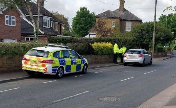 Police have been carrying out speed checks in Borden Village. Picture: Brian Woodhouse