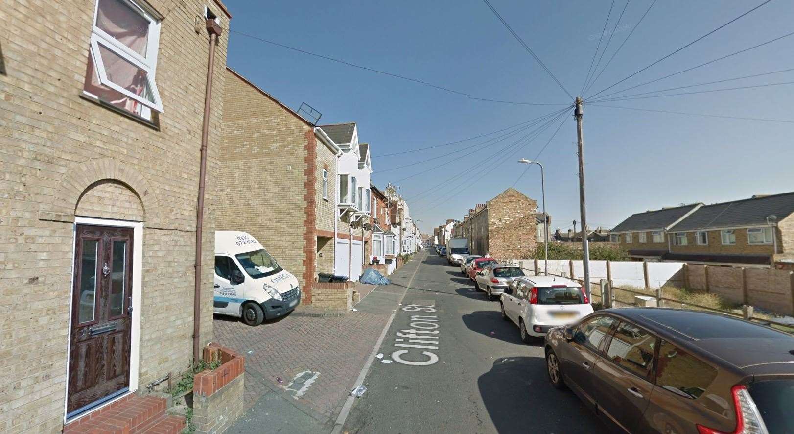 A road has closed due to the risk of falling debris from damaged houses in Clifton Street. Picture: Google Maps