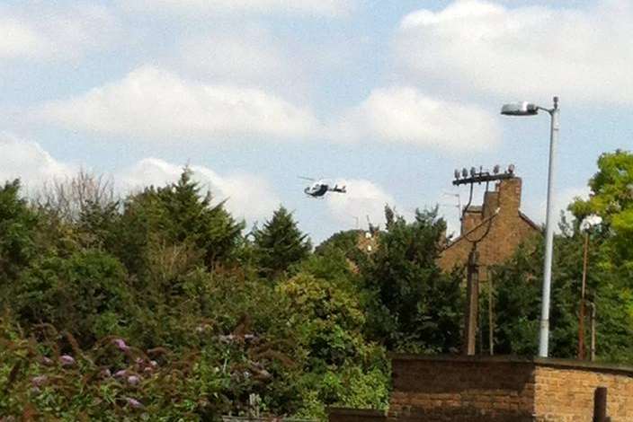 The air ambulance was spotted over Temple Hill. Picture: Nicola Daniels