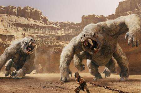 White Apes and John Carter (Taylor Kitsch, center). Picture: PA Photo/Walt Disney Studios Motion Pictures UK
