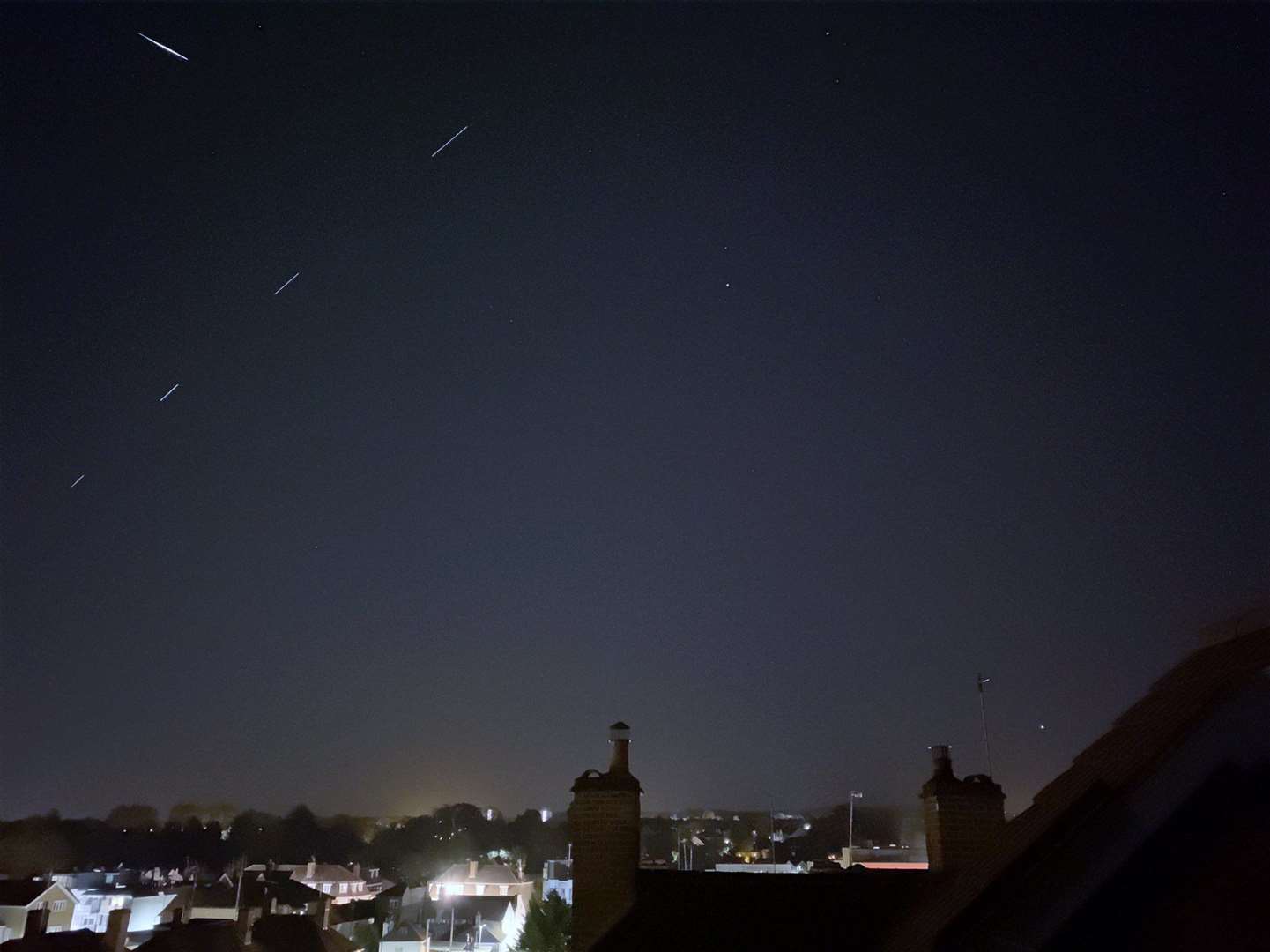Pictures of the meteor shower with Elon Musk's Space X project. Picture: Stephen Sangster