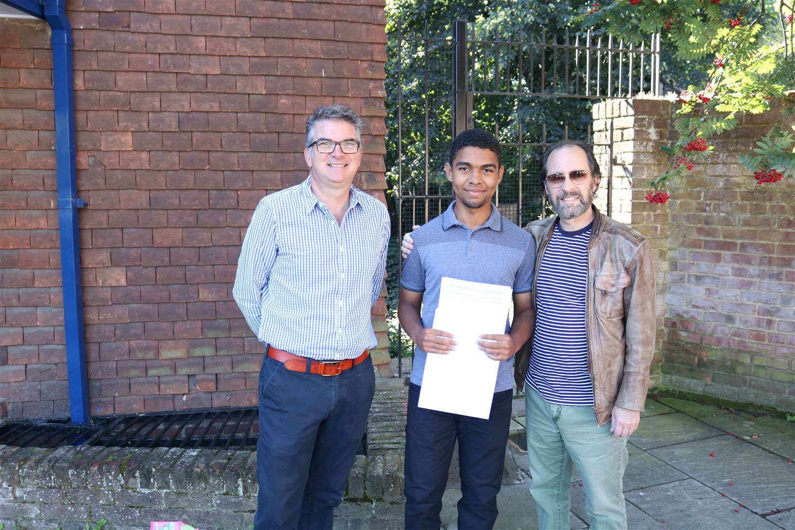 King's School pupil Adam Snelling with his dad and and principal Ben Charles