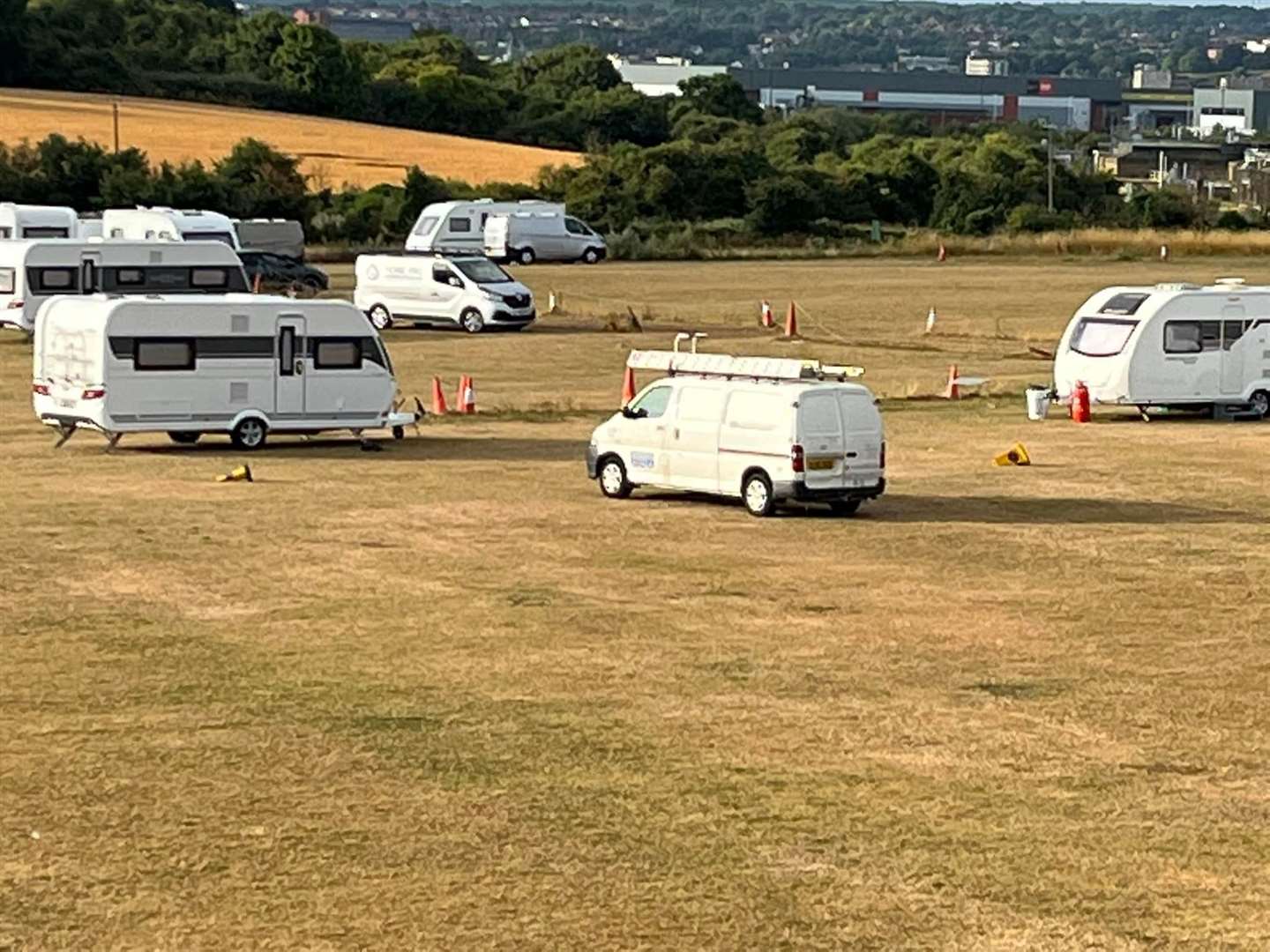 Travellers have pitched up on the field. Picture: Andy Bates