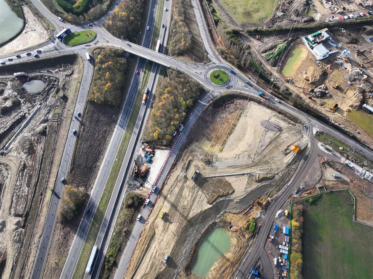 Work underway on the Grovehurst junction near Sittingbourne in November 2023. Picture: Phil Drew