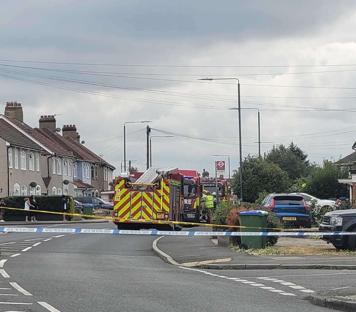 Long Lane has been cordoned off by police following a crash.