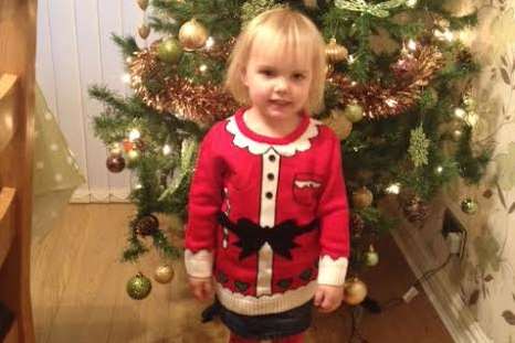 Ruby Hill, 3, from Hoo, gets into the Christmas spirit