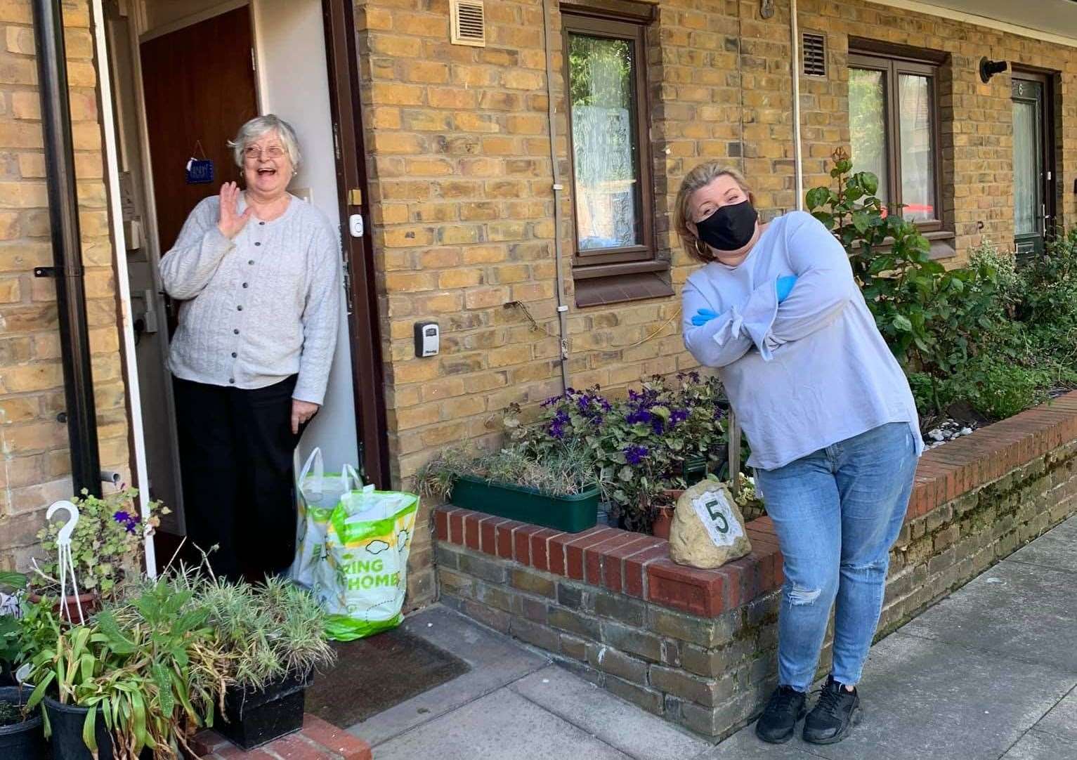 A doorstep shopping delivery by the team during the pandemic