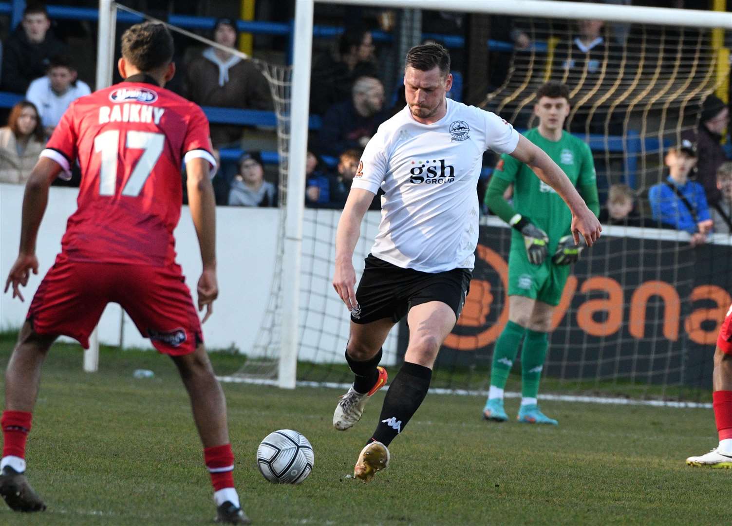 Dover defender Jake Goodman missed the defeat to Altrincham but returned at Notts County on Monday. Picture: Barry Goodwin