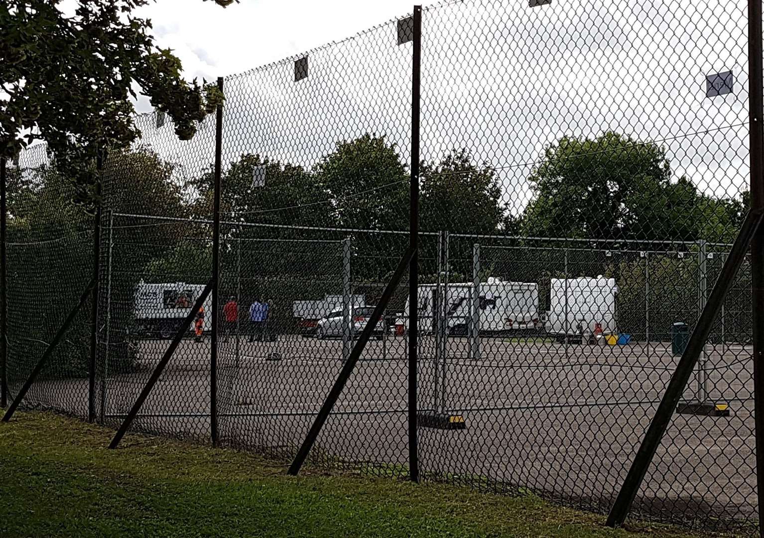 Travellers have moved onto a car park at St Anselm's in Canterbury