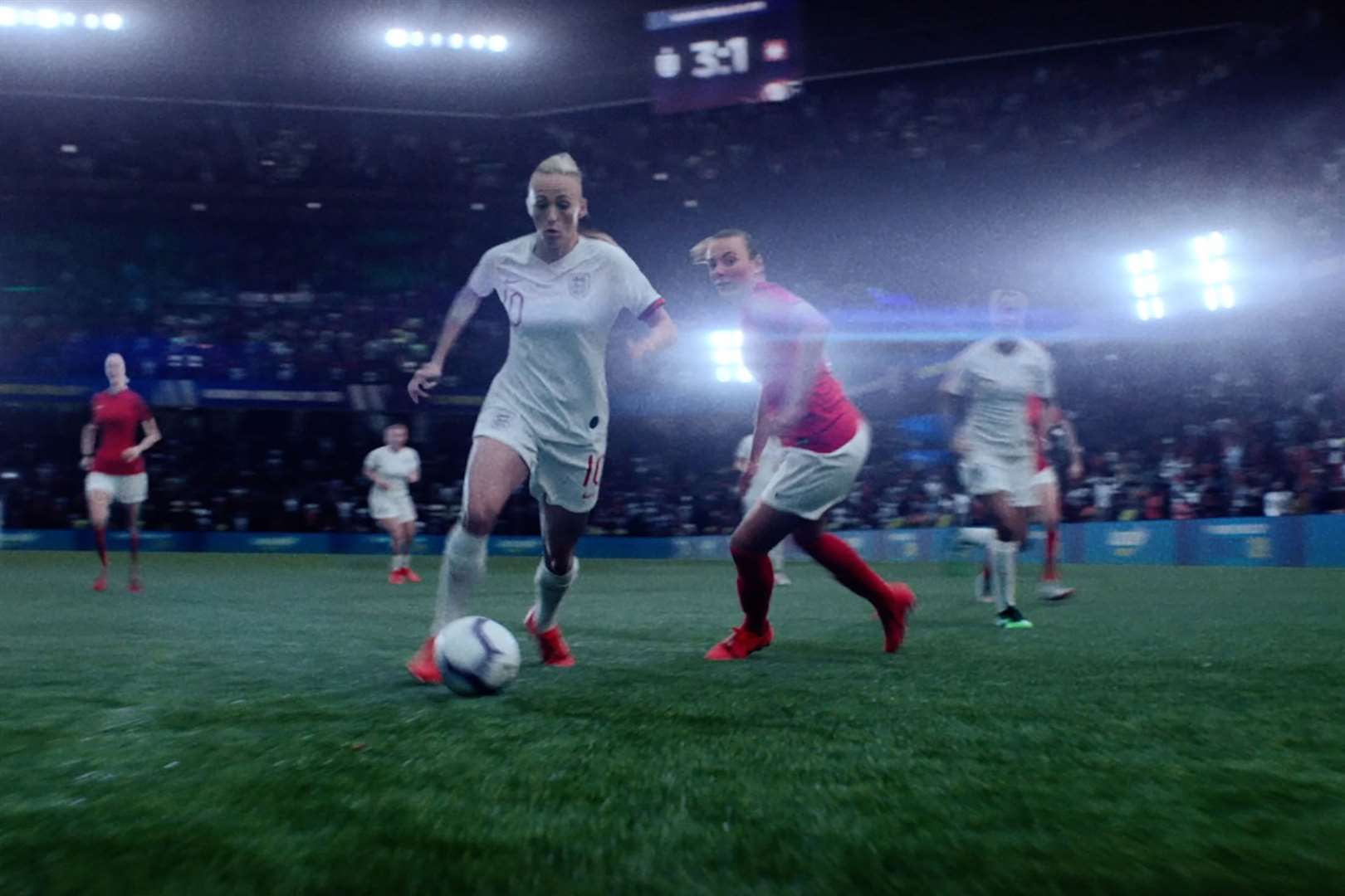 A still from the Three Lionesses video. Picture: Lucozade Sport (12560672)