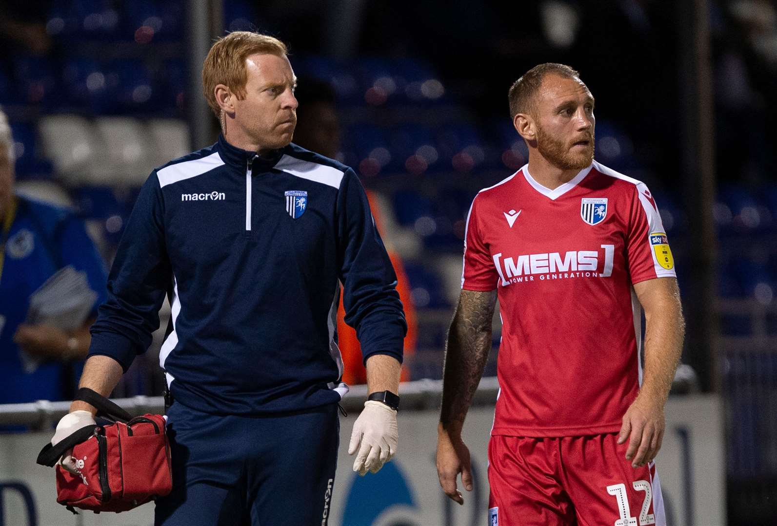 Barry Fuller walked off the Gills physio Gary Hemens on Tuesday night Picture: Ady Kerry