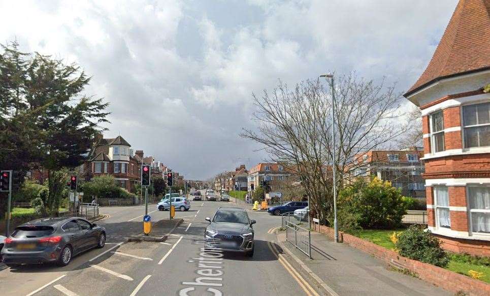 The couple were marched to a petrol station in Cheriton Road, Folkestone. Pic: Google