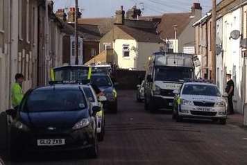 Police in Clyde Street, Sheerness