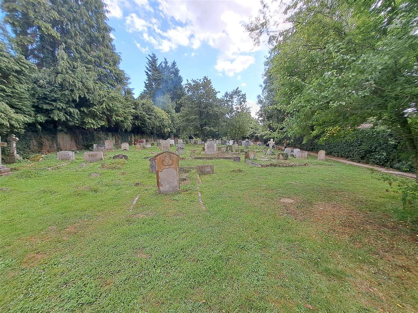 The graveyard to the rear of the church