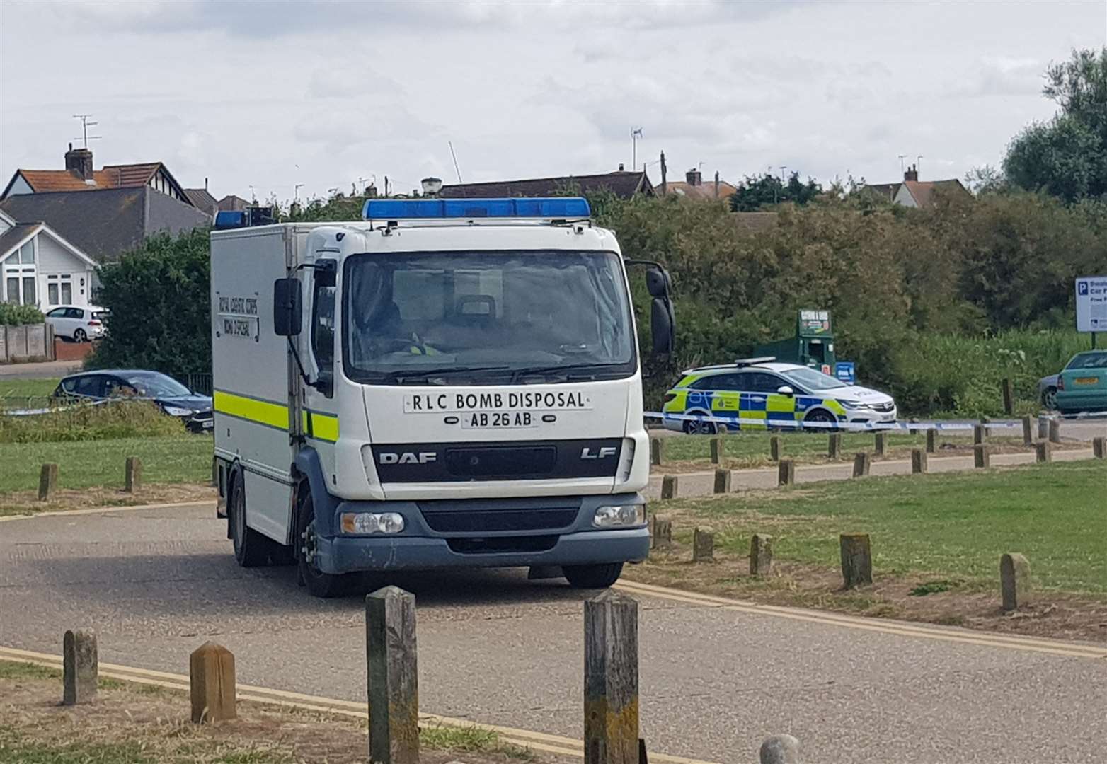 A bomb disposal unit is at the scene