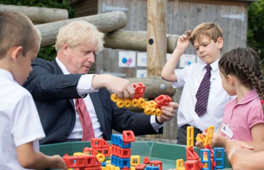 Boris Johnson at The Discovery School in Kings Hill. Picture: PA
