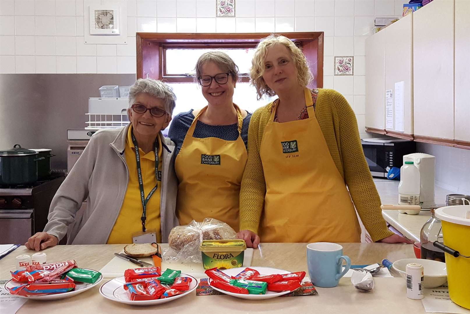 Maureen Begent, volunteer Ketta and Canterbury Food Bank coordinator Angela Gardiner
