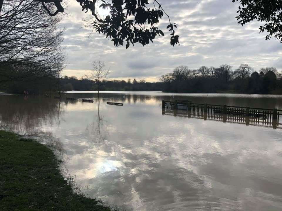 Mote Park is also flooded