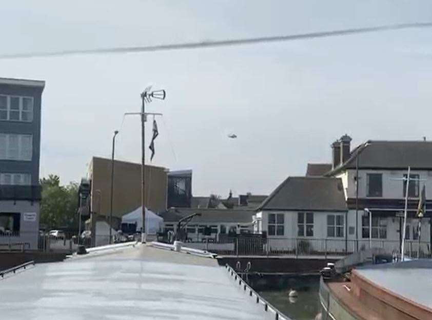Air ambulance seen landing at Gravesend Rugby Club. Picture: Megan Carr (34455283)