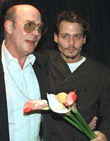 Hunter Thompson, left and Johnny Depp at the premier of the film adaptation of Thompson's book Fear and Loathing in Las Vegas, in New York. Picture: AP Photo/Kathy Willens/PA Photos.