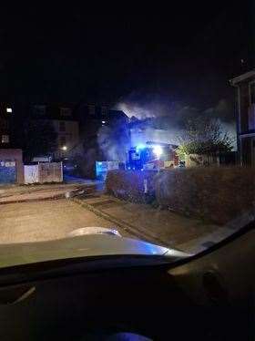 The blaze broke out in a garage in Chatham's Luton Road