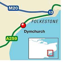 The crash happened on the A259 at Dymchurch in the early hours of Monday. Graphic: Ashley Austen
