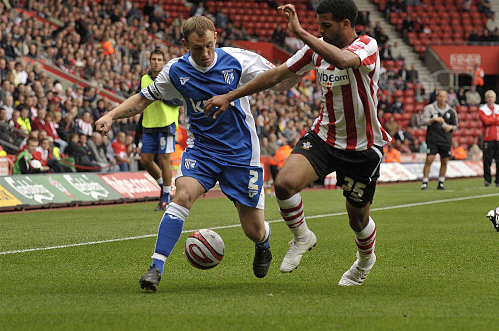 Jacob Mellis up against the Gills in 2009 while playing for Southampton Picture: Barry Goodwin