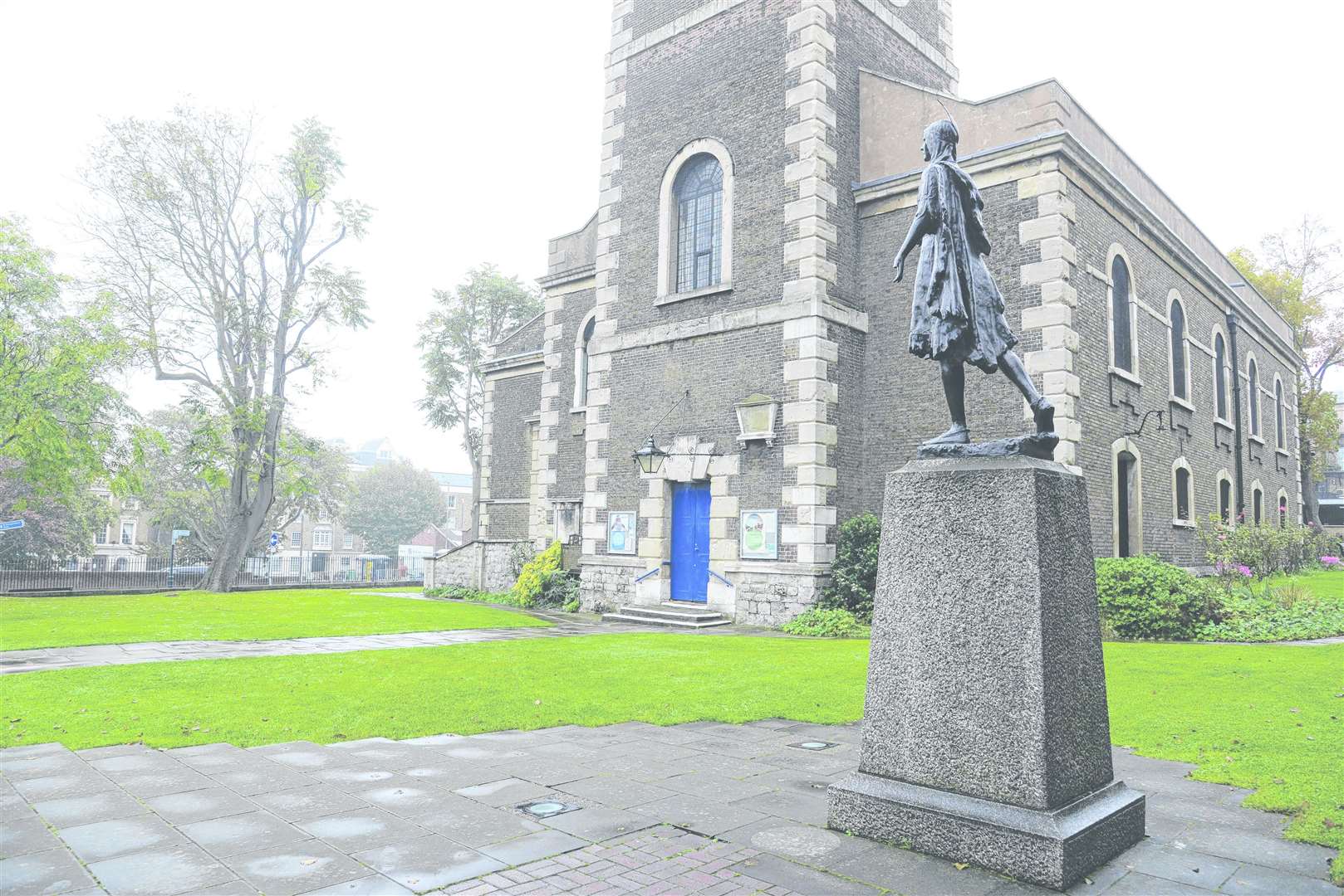 The Pocahontas statue at St George's Church in Gravesend