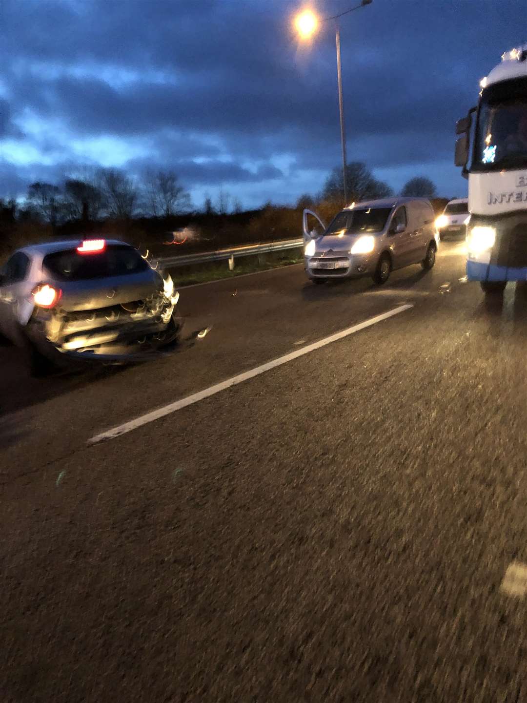 Mr Bethel and a lorry driver blocked oncoming traffic on the M2 near junction 3 (6196893)