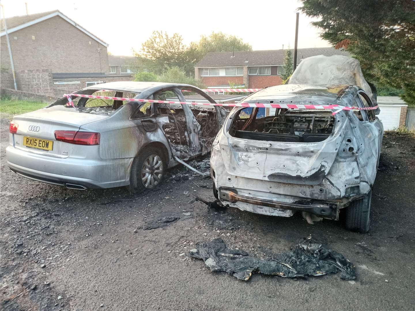 Two more damaged cars in Bishops Way, Canterbury, this morning