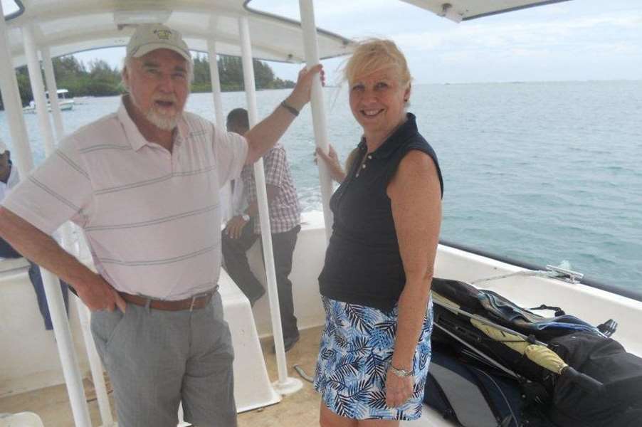 Harry Pickering and wife Karen on holiday