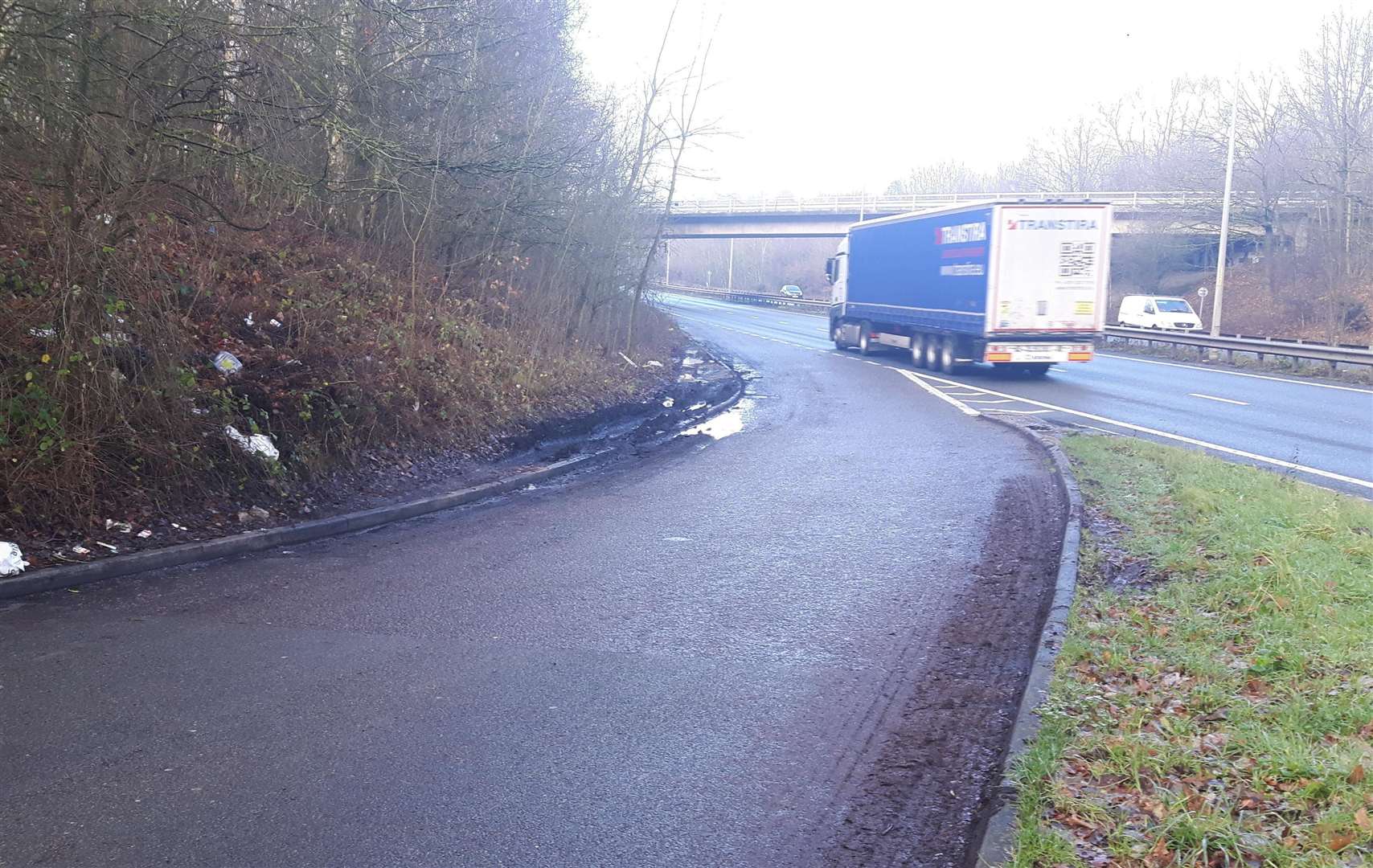 The lay-by on the A2 where the three men were killed