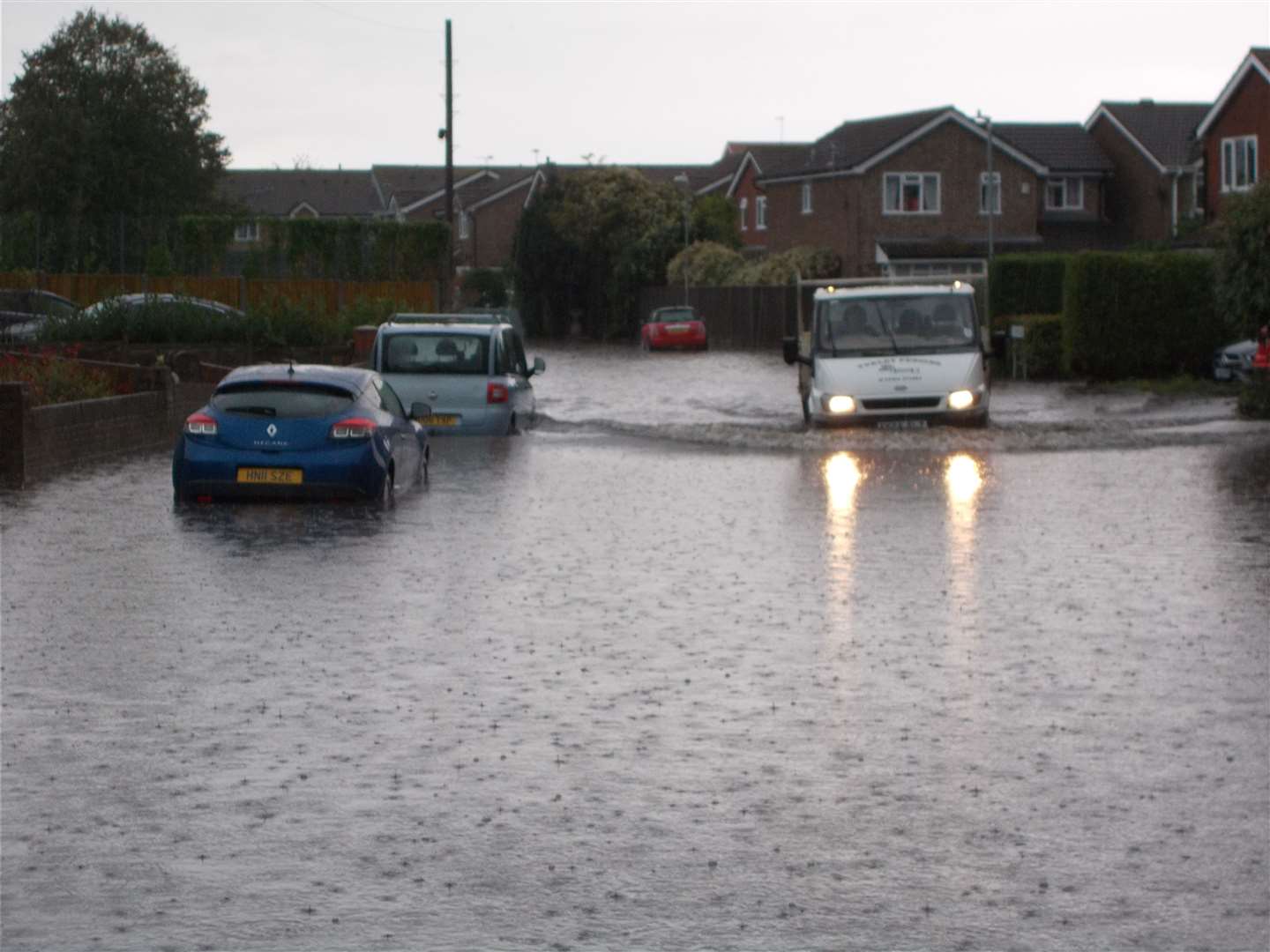 Southwall Road in Deal struggled to cope with the heavy downpour Picture: Peter Jull