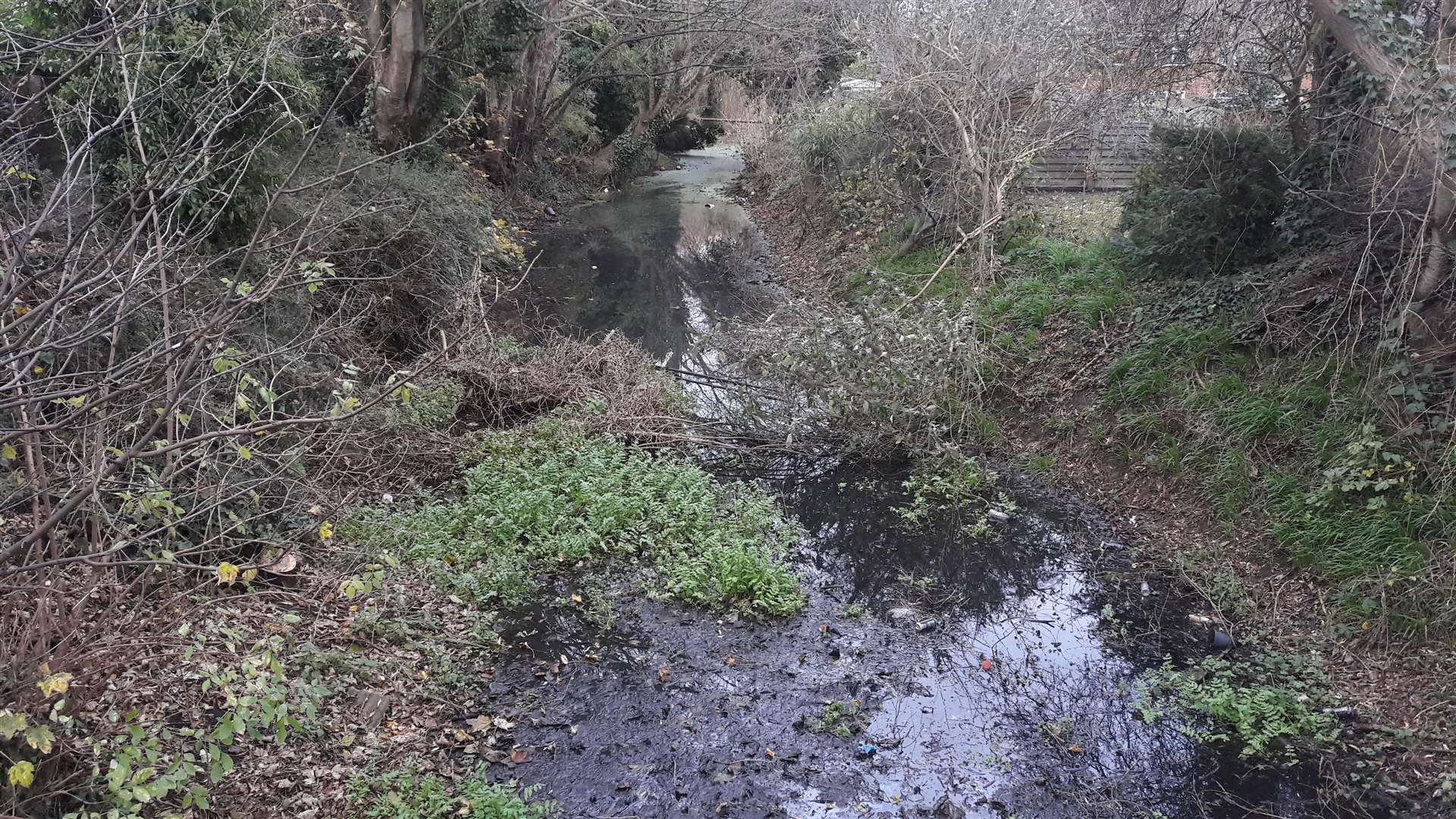 The dirty waterway in Churchlands, New Romney (7754153)