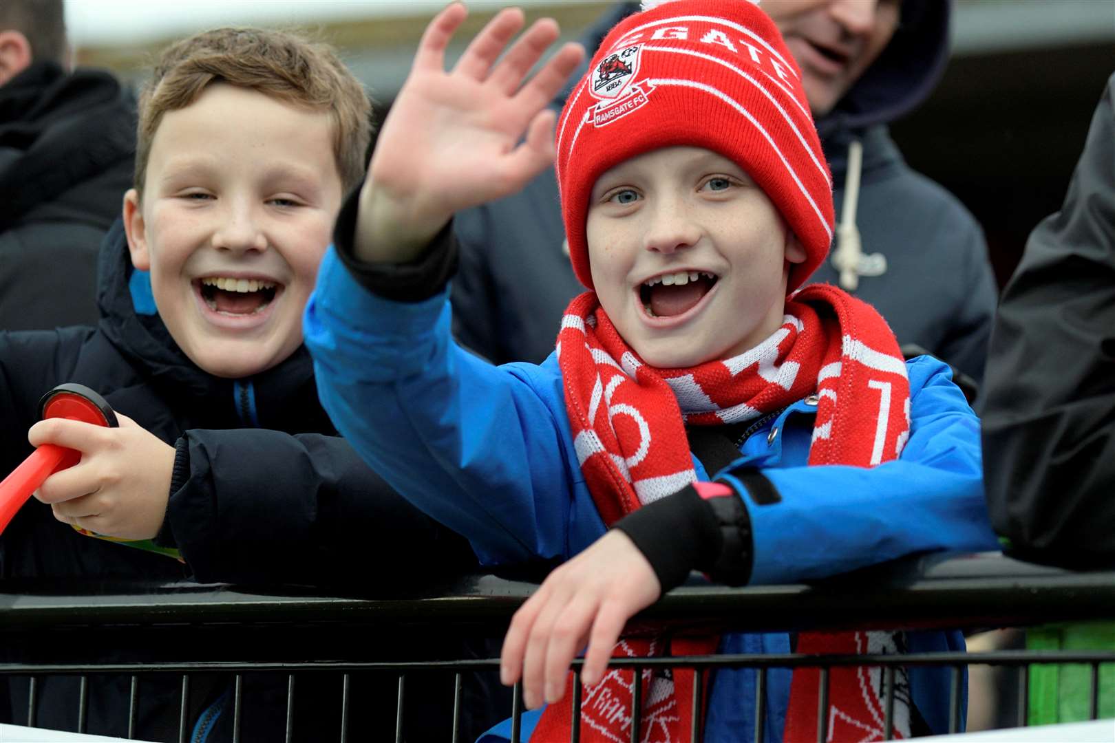 Young Ramsgate fans at Southwood on Saturday. Picture: Barry Goodwin