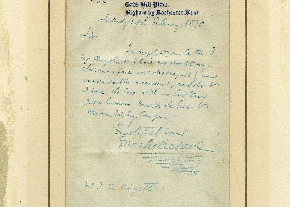 The letter signed by Dickens unearthed by the National Railway Museum. Credit: railwaymuseum.org.uk