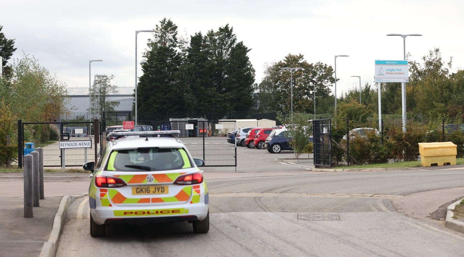 Police outside Langley Park Primary Academy in Maidstone. Picture: UKNIP