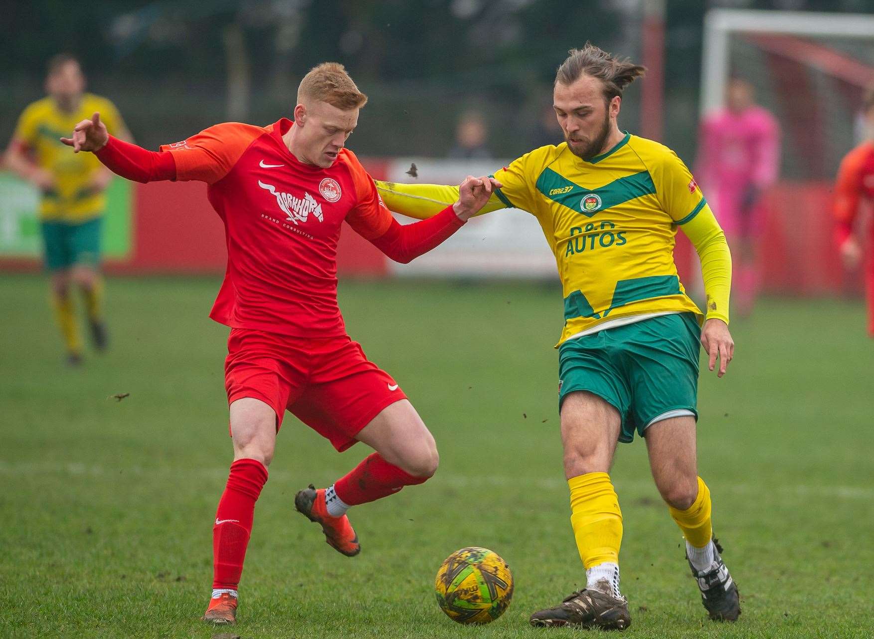 Luke Burdon continued his good form with another goal in Ashford's 2-1 victory at Hythe Picture: Ashford United