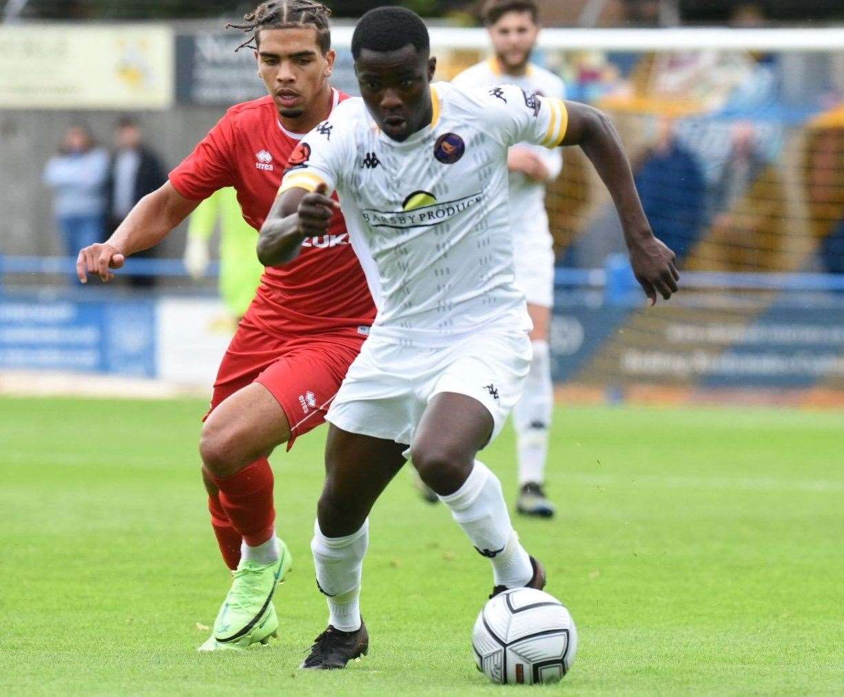Attacker Gyasi in pre-season action for King's Lynn against MK Dons during a 3-1 defeat. Picture: Tim Smith