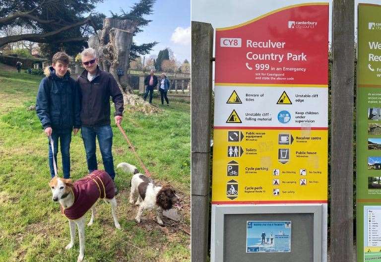 Couple fined for walking dogs at Reculver Country Park, near Herne Bay, after warning signs stolen